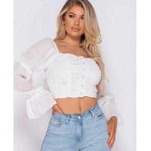 🎊On SALE🎊 Button Up Front Crop Top